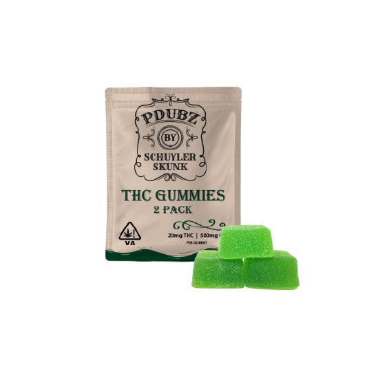 THC gummies 20mg | green apple | 2 pack | edibles